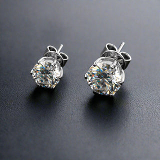 4ct Round Brilliant Cut Earrings