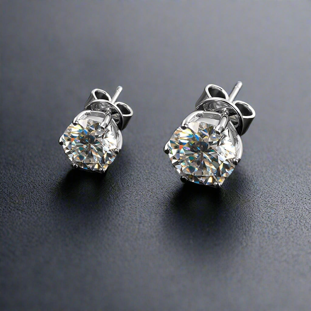 2ct Round Brilliant Cut Earrings