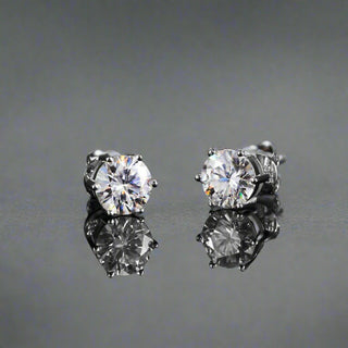 3ct Round Brilliant Cut Earrings