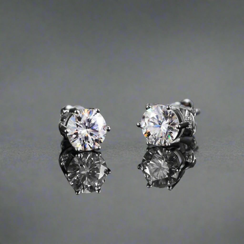 2ct Round Brilliant Cut Earrings