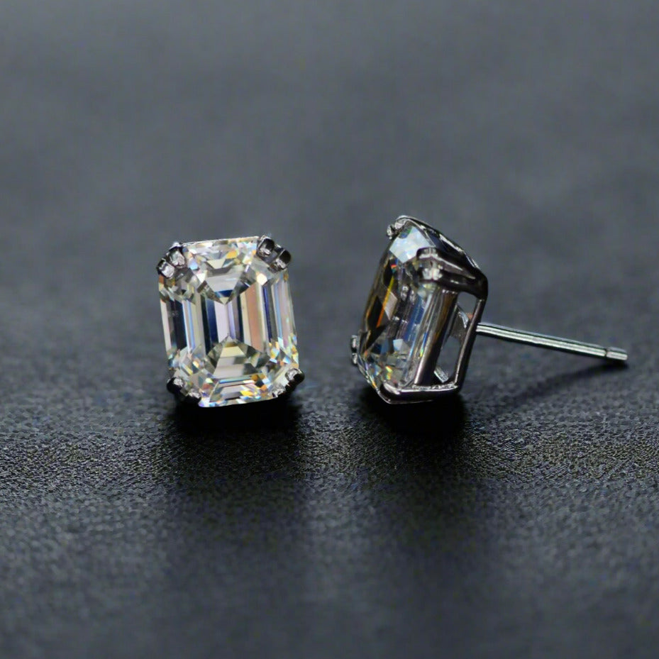 4ct Emerald Cut Earrings