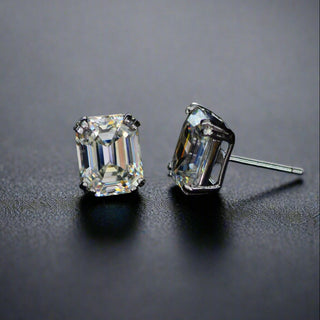 4ct Emerald Cut Earrings