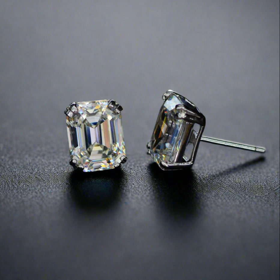 4ct Emerald Cut Earrings