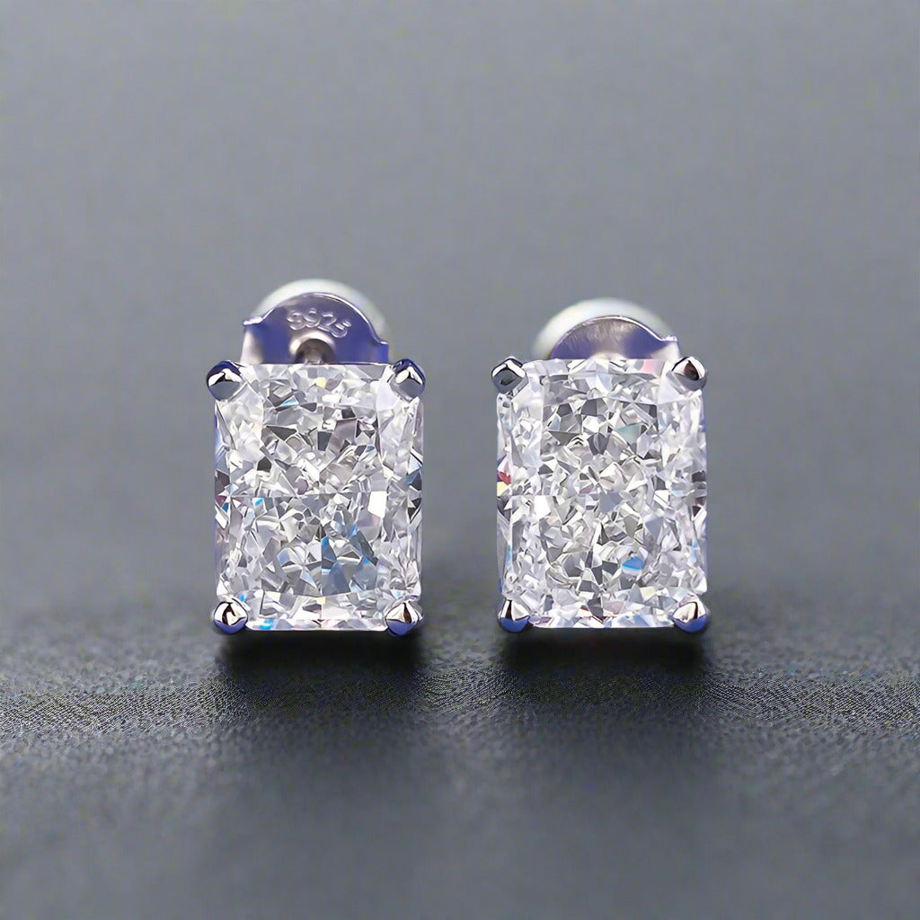 5ct Radiant Cut Earrings