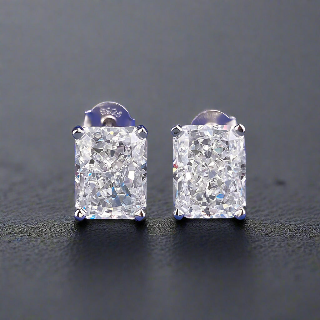5ct Radiant Cut Earrings