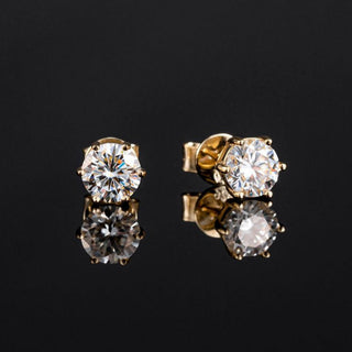 3ct Round Brilliant Cut Earrings