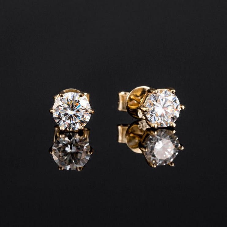 2ct Round Brilliant Cut Earrings