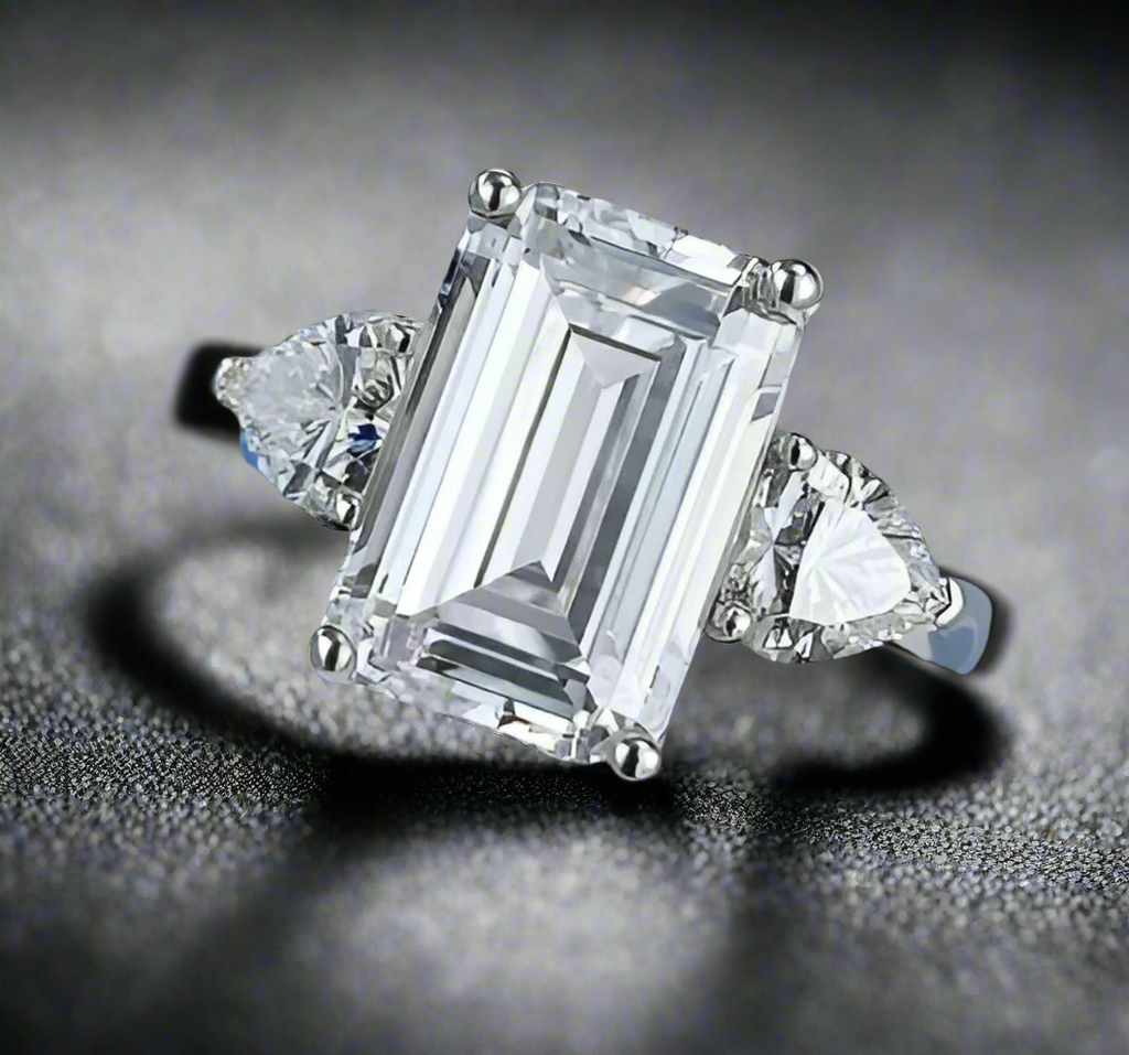 4.5ct Emerald Cut Trio, Enlacée par l’Amour™